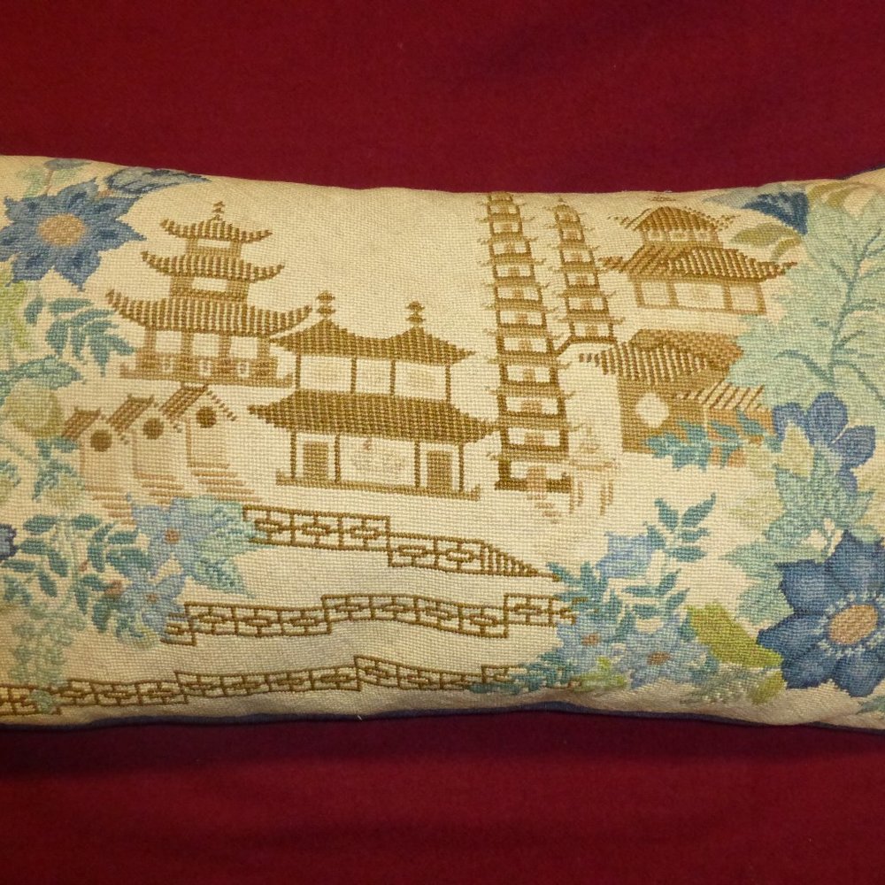 Vintage Hand Made Petit Point Pillow